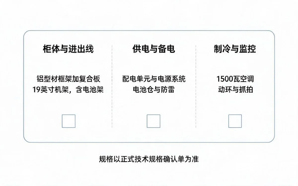 ETC 门架一体化智能机柜配置逐项核对：从双路进线到 24 芯 ODF 的一张清单